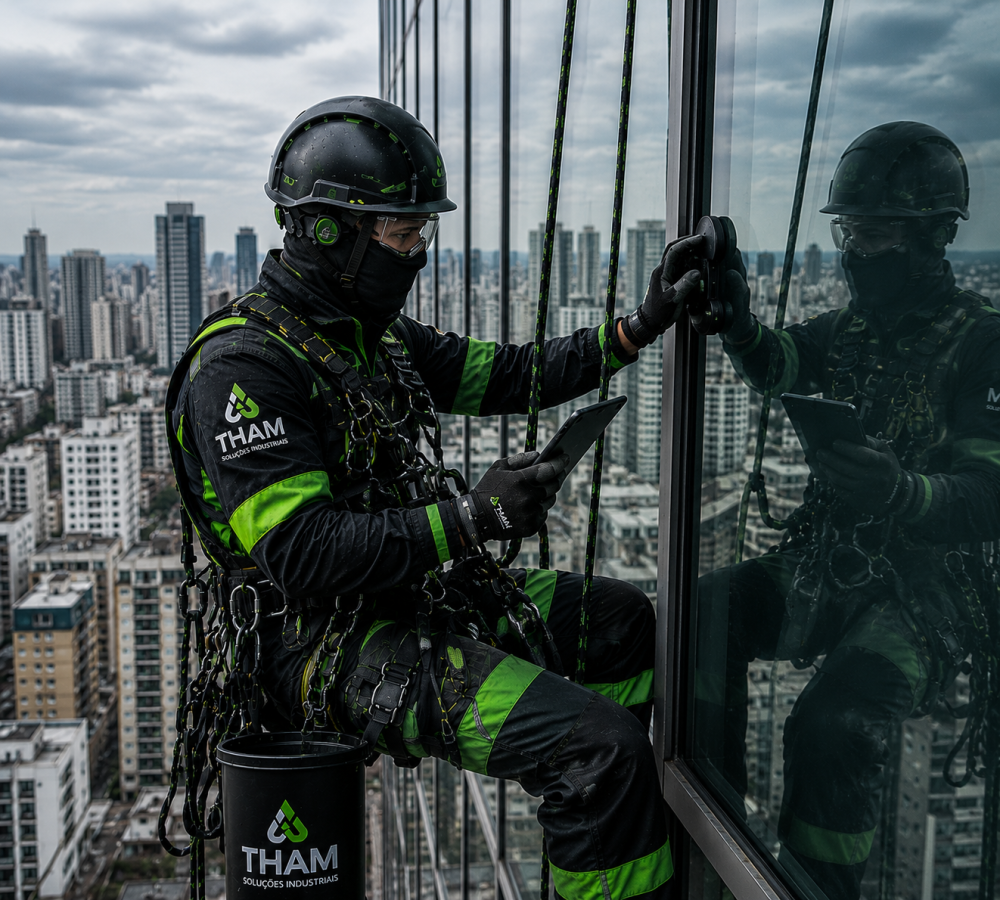 Equipe THAM Vertical limpeza de fachadas praia grande