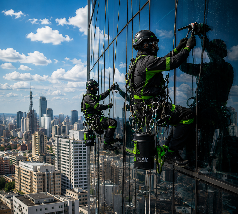 Equipe THAM Vertical limpeza de fachada predial